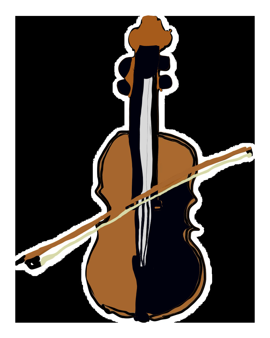 Icon of a violin with a bow